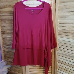 LOGO Lori Goldstein Berry tunic size L